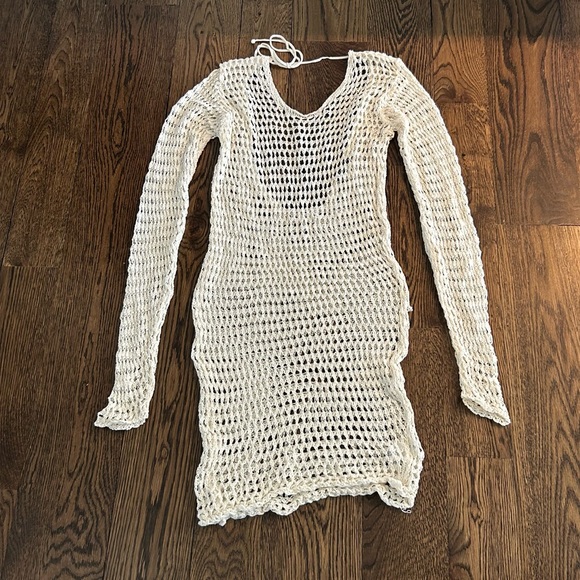 Nasty Gal Long Sleeve Crochet Swim Coverup.Dress - Picture 5 of 10